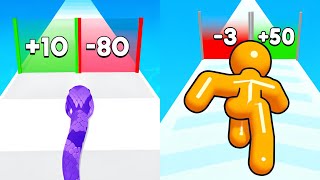 Snake Run Race vs Tall Man Run  - All Levels Gameplay (ios Android)