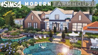 Large MODERN Farmhouse | Part 1 - Exterior \u0026 Landscape (No CC)| the Sims 4 | Stop Motion