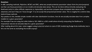 ABC (Approximate Bayesian Computation) Sampling, Simulating data from Complex models