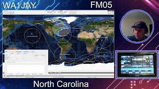 Amateur radio CW QSO on RS-44 with KQ2N