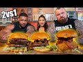 IMPOSSIBLE 3 BURGER EATING CHALLENGE!!! (2vs1) ft. Leah Shutkever & Nathan De Asha