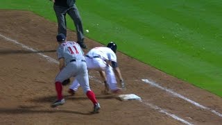 WSH@ATL: Error allows Peterson to advance to third