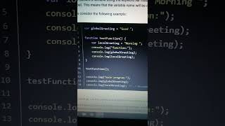local and global variable declaration in javascript #coding #hackerrank #javascript_tutorial