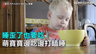 睡歪了也要吃！　萌寶寶邊吃邊打瞌睡｜三立新聞網SETN.com