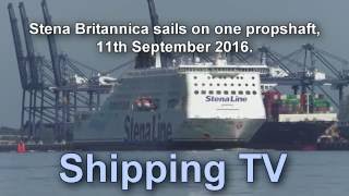 Stena Britannica sails from Harwich on one propshaft, 11 September, 2016