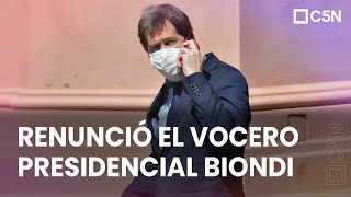 RENUNCIÓ el VOCERO PRESIDENCIAL Juan Pablo BIONDI
