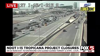 I-15 Tropicana project brings road closures in Las Vegas