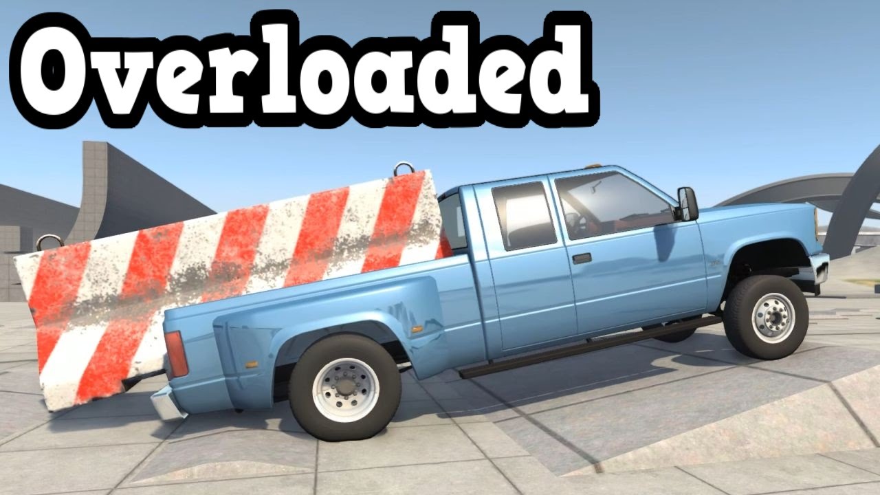 BeamNG Drive - Suspension Test Dually Overloaded With A Concrete ...