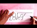 easy drawing how to turn 128√e980 number into i love you step by step doodle art on paper