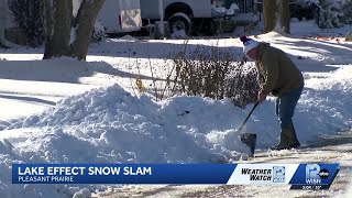 Lake-effect snow blankets Racine, Kenosha counties