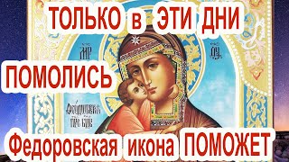 Только эти 3 дня Божья Матерь Федоровская особо помогает. Прочти молитву  Тропарь и ныне