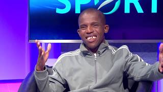 Thomas Mlambo chats to the former Kaizer Chiefs player:Junior Khanye