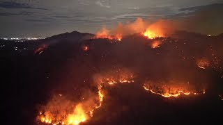 Fire breaks out on Banglamung area Mountain, causes concern from local residents