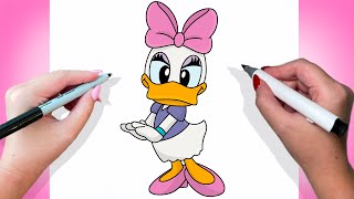 How To Draw Daisy Duck | Tutorial Easy