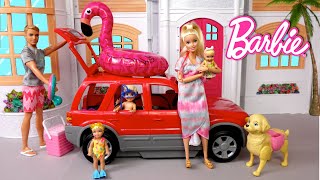 Barbie & Ken Family Road Trip Adventure - Sisters Dream house Cleaning Routine
