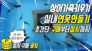 상어가족 실내 연못만들기 필요 장비 구매부터 간단 설치 영상까지 구독자 요청 영상 어렵지 않아요 물고기 열대어 철갑상어 키우기 Indoor pond.