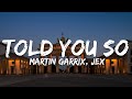 Martin Garrix, Jex - Told You So (Text/Lyrics)