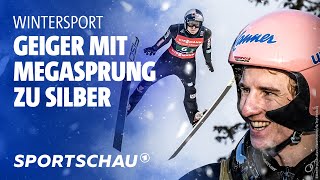 Skiflug-WM: Geiger und Co. fliegen in Vikersund zu Silber | Sportschau