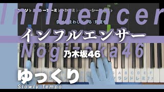 【ゆっくり】インフルエンサー-乃木坂46（かんたんピアノ）