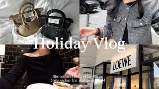 Vlog)1年のご褒美にマルジェラバッグを購入💸🎀in木更津アウトレット|社会人の休日|冬服購入品,レザージャケット☃️|美容day