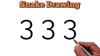 How to draw Snake From Number 333 | Easy Snake drawing Video | Online Drawing