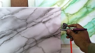 Cara Membuat Motif Marmer Dengan Airbrush !! Marble Painting Airbrush