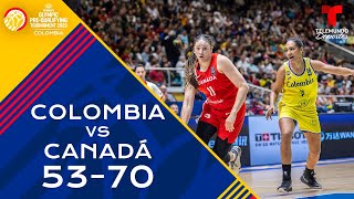 Highlights: Colombia vs. Canadá 53-70 | Pre-Clasificatorio Olímpico Femenino FIBA 2023