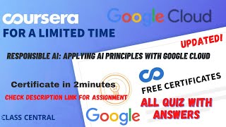 Responsible AI Applying AI Principles with Google Cloud,(week-1-7) All Quiz Answers.#coursera #quiz