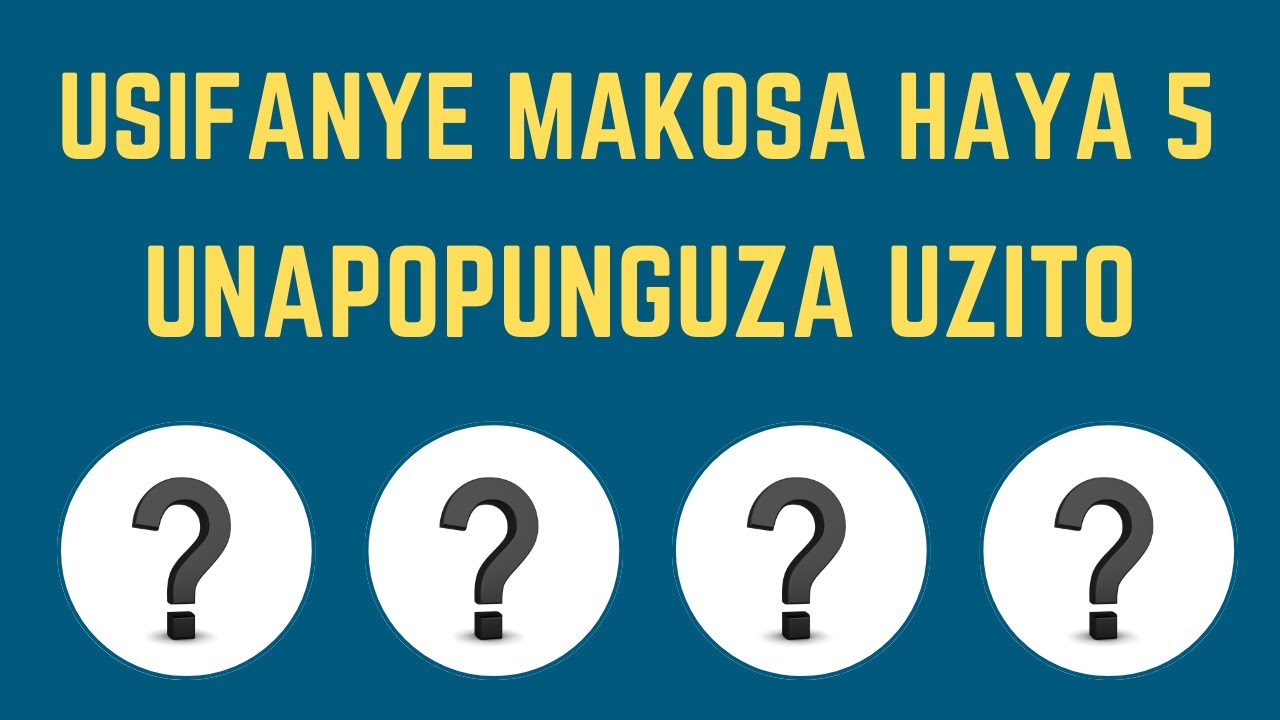 Kupunguza Uzito Kwa Haraka! Usifanye Makosa Haya Makubwa 5 Kama ...