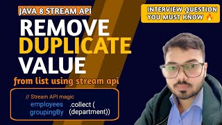 Remove Duplicates from a List using Java Stream API | Java Coding Interview Question