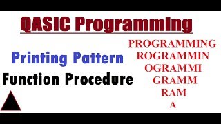 QBASIC Function Procedure Pattern Printing Program