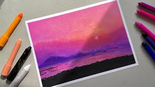 아동용 파스넷으로 그리는 느낌있는 노을풍경 l Drawing a Sunset