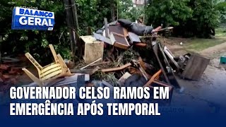 Governador Celso Ramos decreta emergência após destruição causada pela chuva