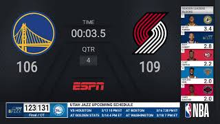 Warriors @ Trail Blazers | NBA on ESPN Live Scoreboard