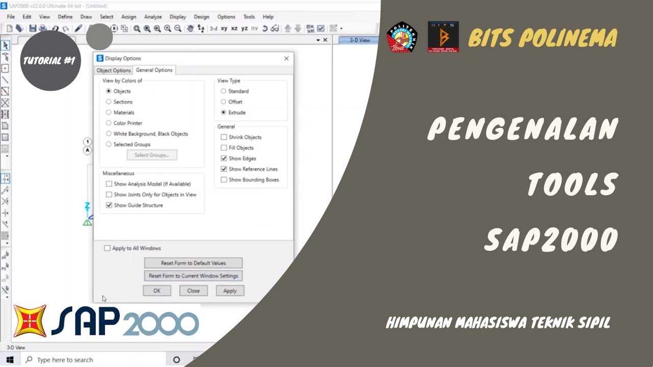 #1 SAP2000 Pengenalan Tools - YouTube