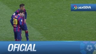 Lanzamiento de falta de Messi por encima del larguero