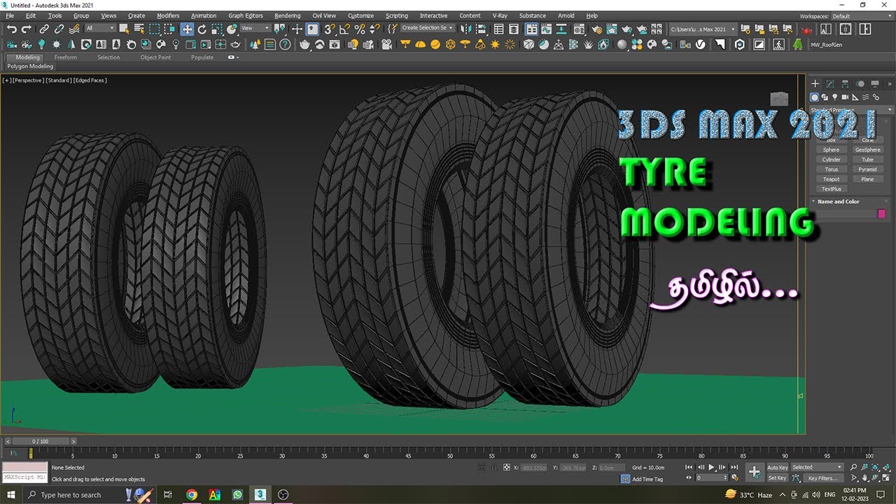 3ds Max Tyre Modeling In Tamil Youtube
