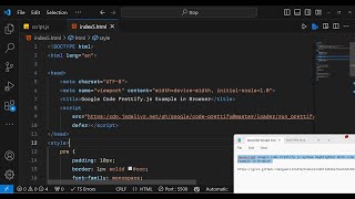 Javascript Google Code Prettify.js Syntax Highlighter With Line Numbers Example in Browser