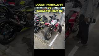 DUCATI PANIGALE V4 VS KAWASAKI NINJA H2 EXHAUST SOUND 💥