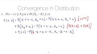 STAT 4520 Unit #3: Convergence of probability implies convergence in distribution (part of proof)