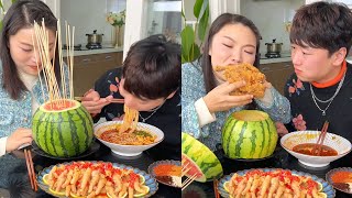 Prank Husband: In Order To Eat Noodles My Husband Missed The Fried Chicken I Hid In The Watermelon