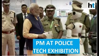 Watch: PM Modi with robot at police technology exhibition in Kevadia