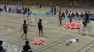 【バドミントン】平成29年東日本学生　男子団体決勝　早稲田大学Ｘ日本大学　③　Ｄ1　中里・小野寺Ｘ尾形・谷口拓実