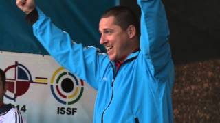 Podium and Interview with Erik VARGA (SVK) - ISSF World Championship 2014, Granada (ESP)