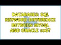 Databases: SQL keyword difference between MySQL and Oracle 10g?