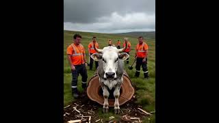Can someone please EXPLAIN what is happening at 0:08s?! 🤯 My brain is broken.😭 #cow #animal rescue