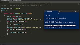 print array elements in reverse order | java programming