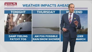 Rain showers, fog Wednesday night; breezy, cool Thursday | WTOL 11 Weather - Feb. 26