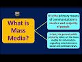 What's Media Print, Electronic & Mass Media Functions & Characteristics of Mass media (Lecture-5)