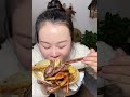 susu yummy spicy food mukbang 😋 eat braised pork with spicy seafood and green vegetables asmr food